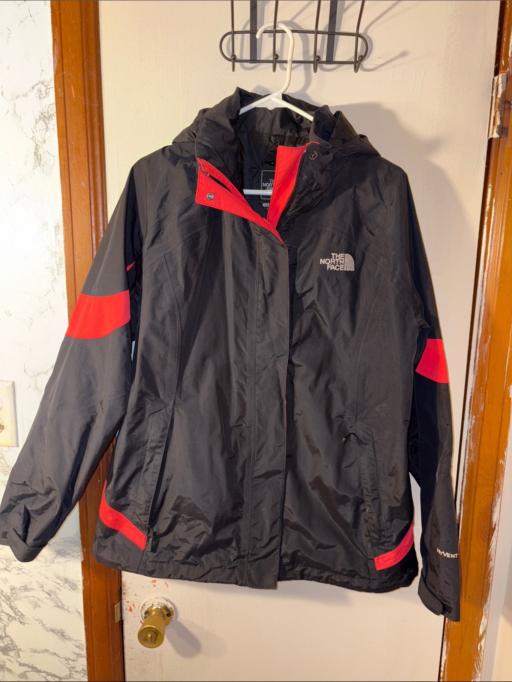 The North Face Black Jacket with Red Accents